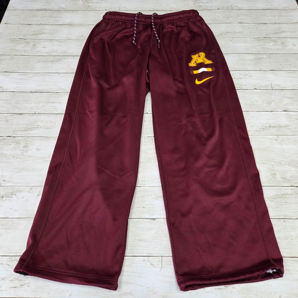 Nike Sweatpants Mens L Maroon Minnesota Golden Gophers Dri-FIT Fleece Cinch Hem